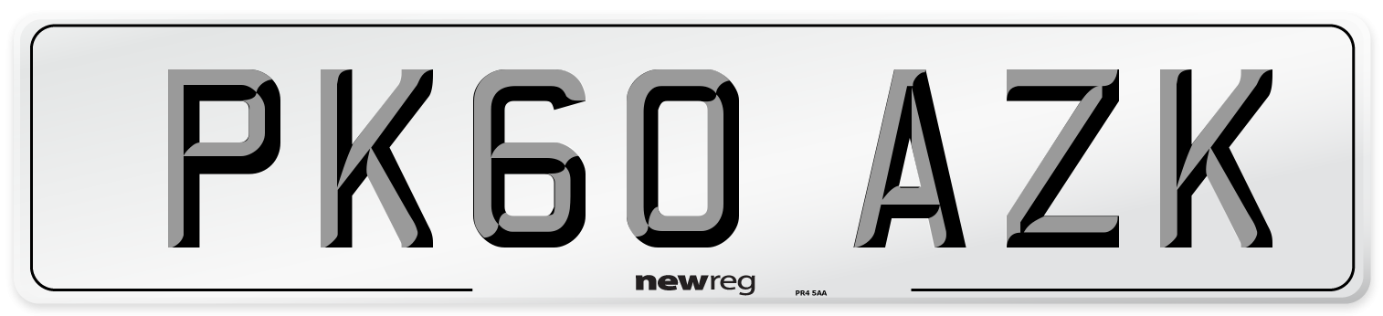 PK60 AZK Number Plate from New Reg
